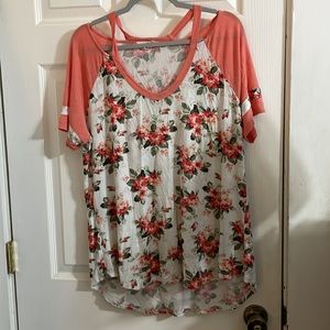 Floral Woman’s Plus T-Shirt 2x